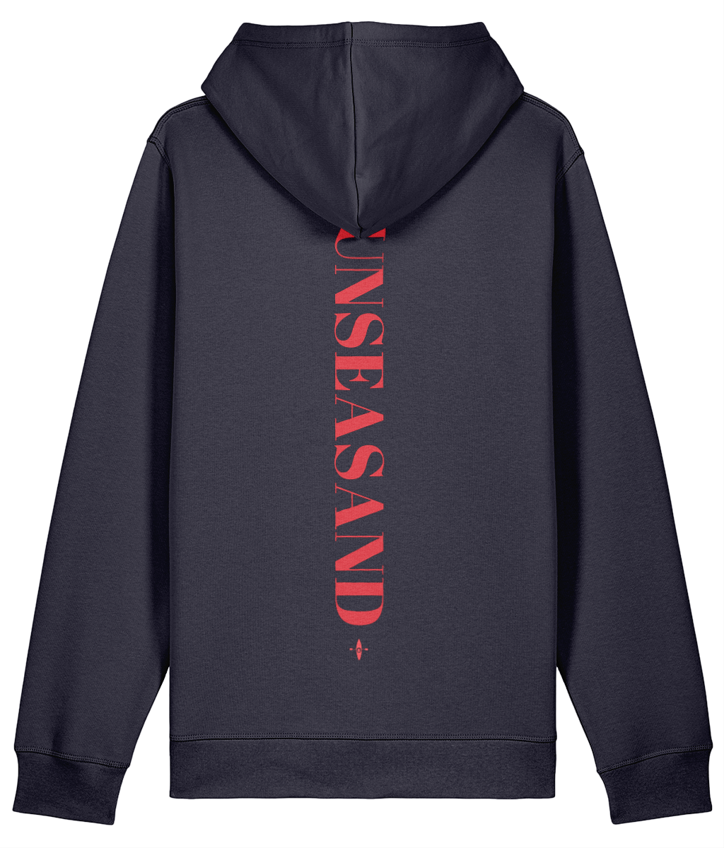 Sunseasand Embroidered Red Logo Printed Back Hoodie