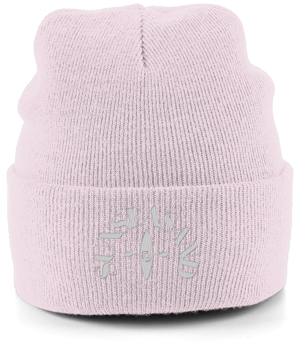 Cuffed White Logo Sunseasand Beanie