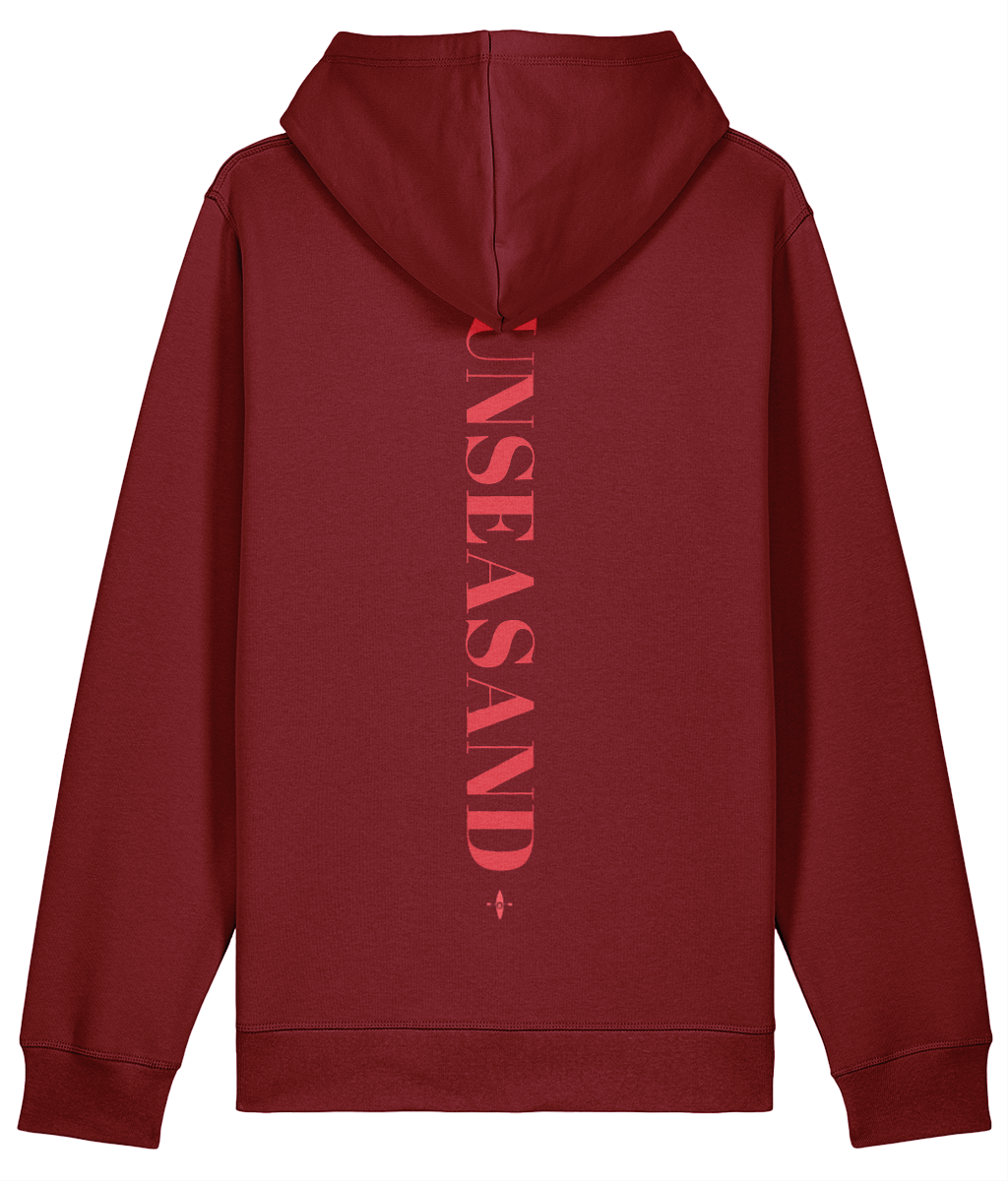 Sunseasand Embroidered Red Logo Printed Back Hoodie