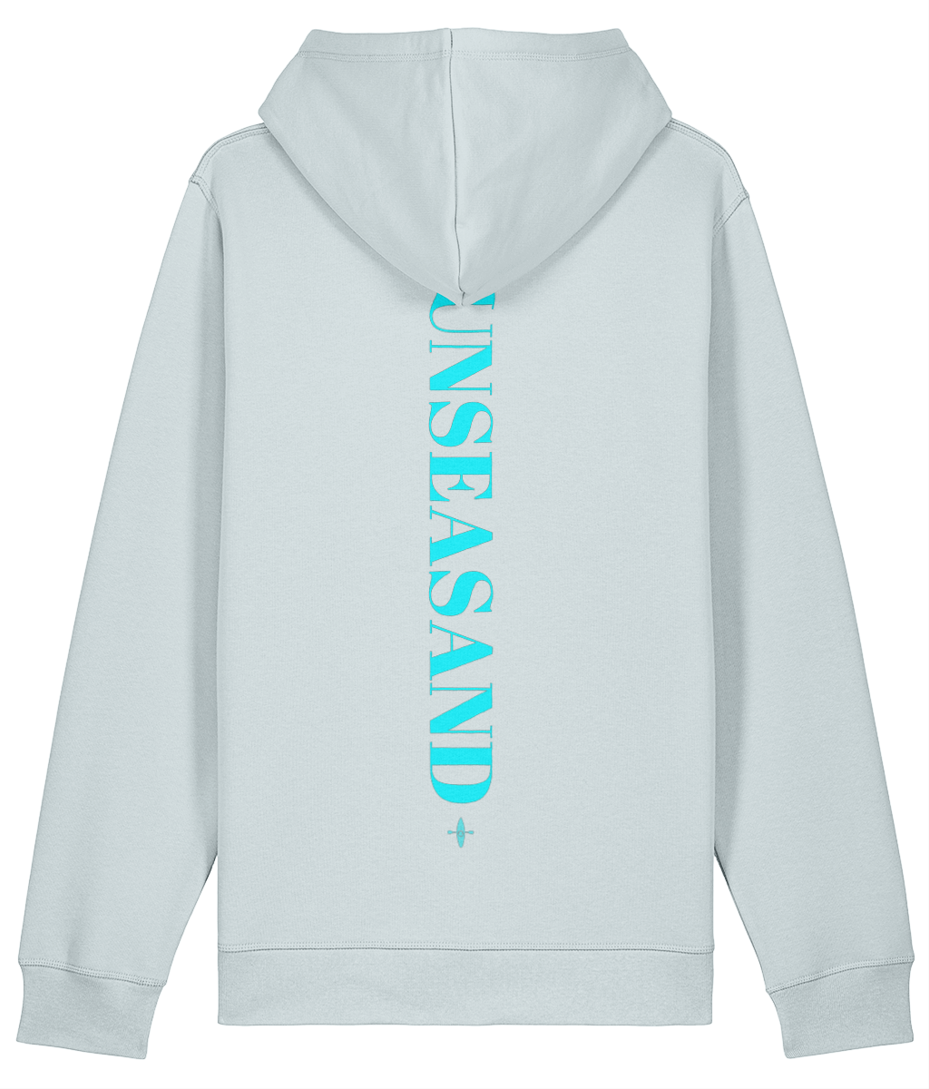 Sunseasand Embroidered Blue Logo Printed Back Hoodie