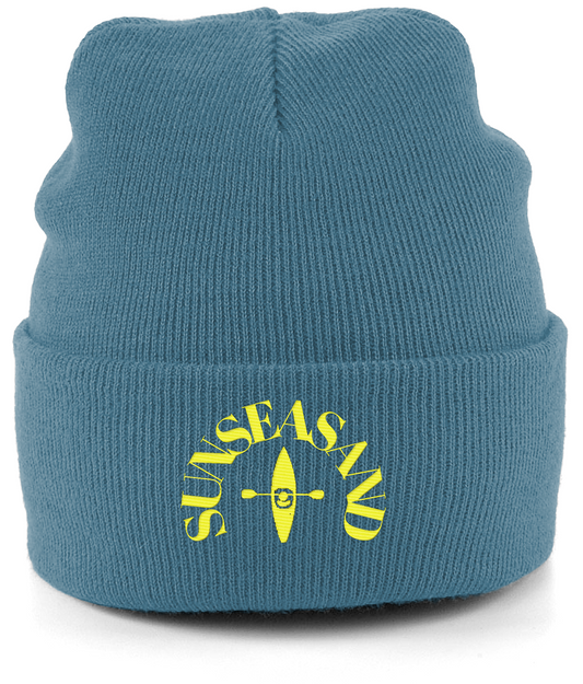 Cuffed Beanie Sunseasand Neon Yellow Logo