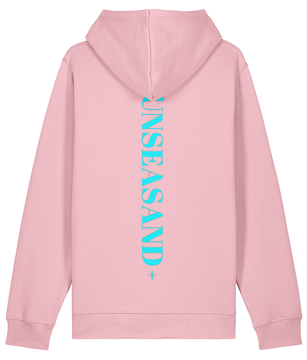 Sunseasand Embroidered Blue Logo Printed Back Hoodie