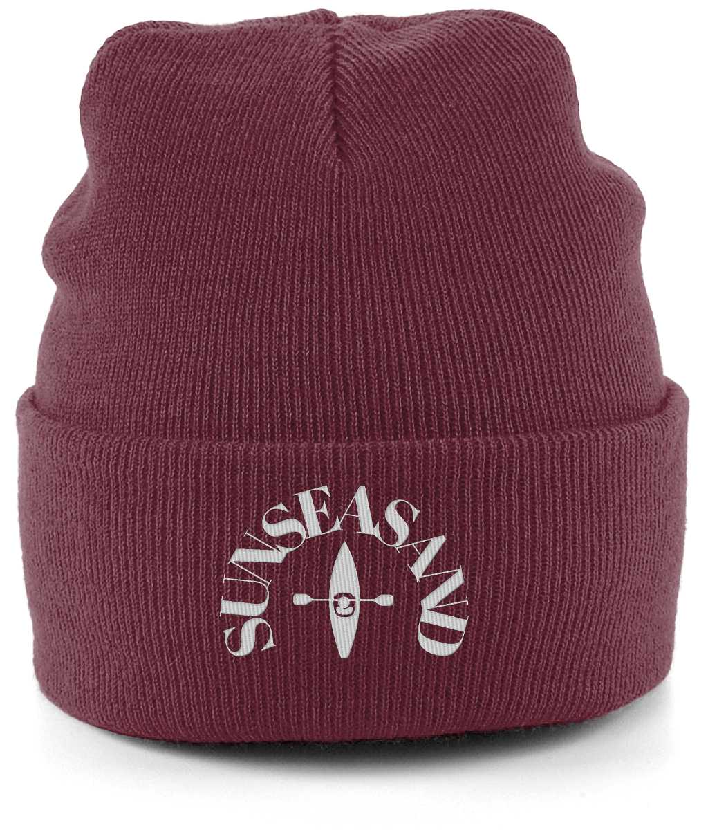 Cuffed White Logo Sunseasand Beanie