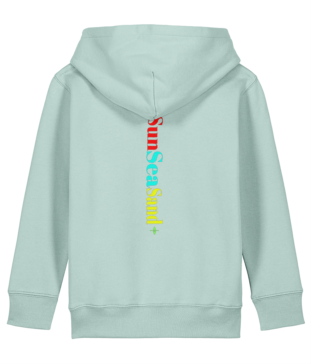 Kids Printed Back Sunseasand Pink Neon Logo Hoodie