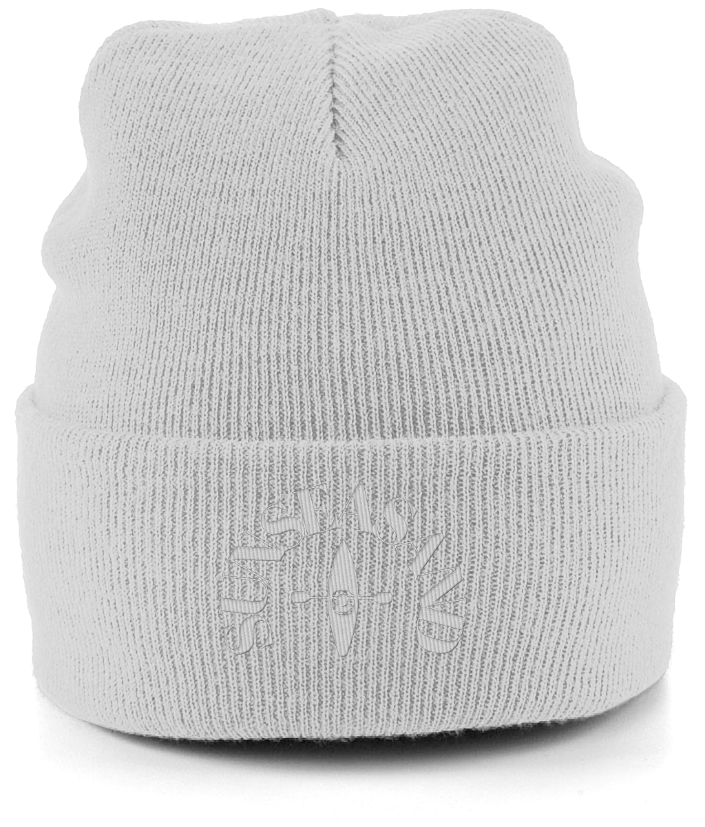 Cuffed White Logo Sunseasand Beanie