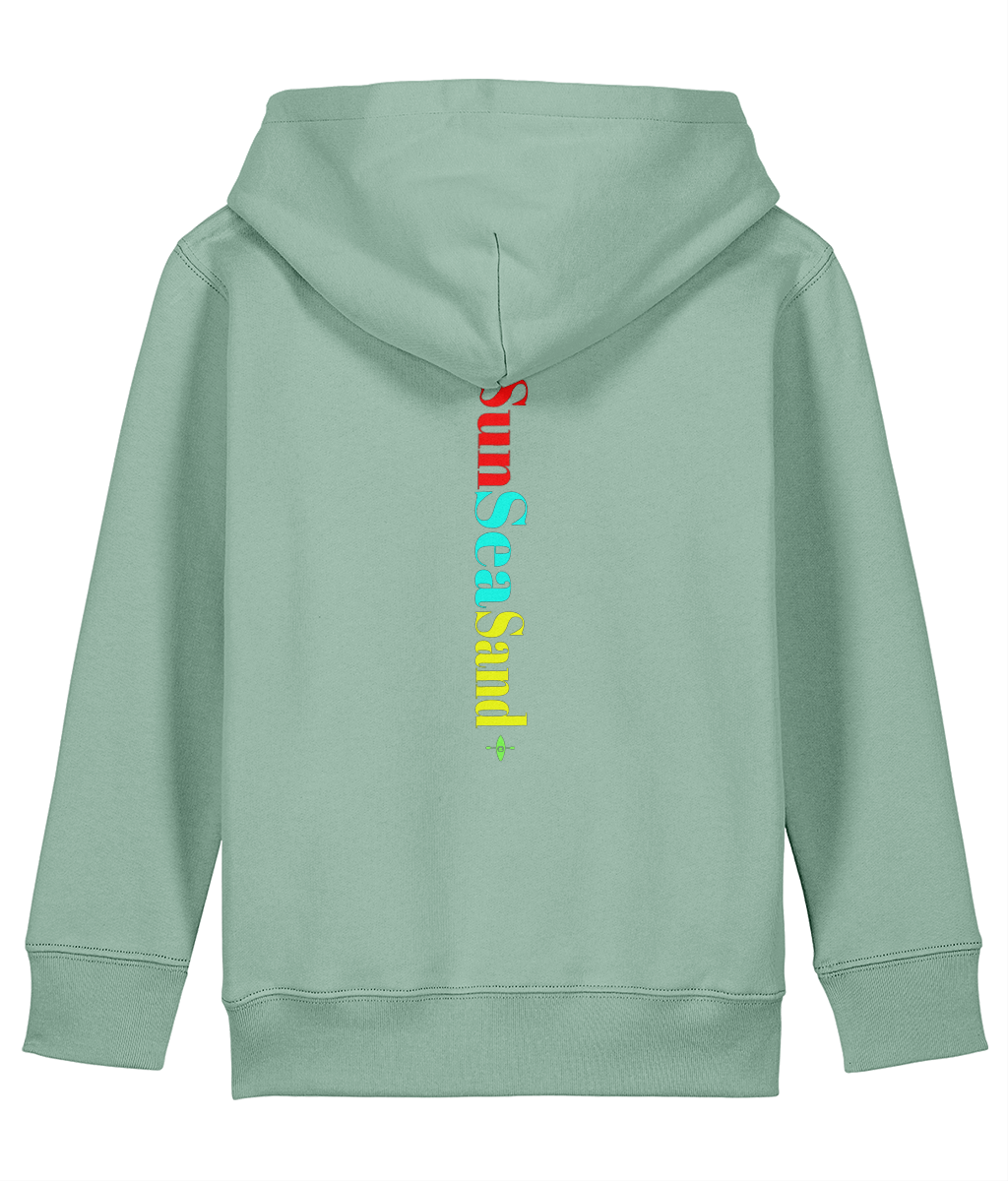 Kids Printed Back Sunseasand Pink Neon Logo Hoodie