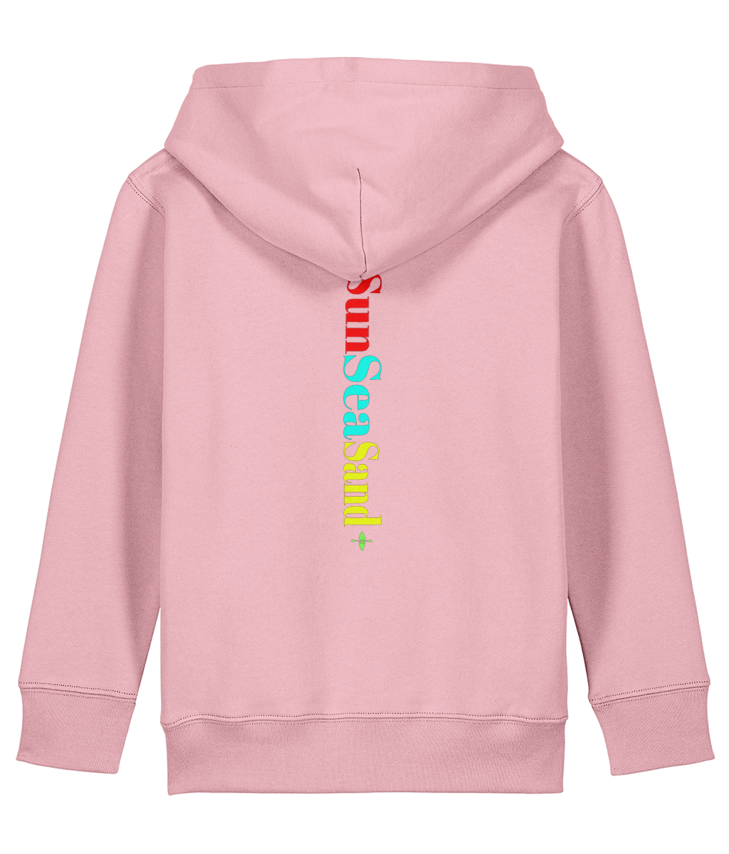 Kids Printed Back Sunseasand Green Neon Logo Hoodie