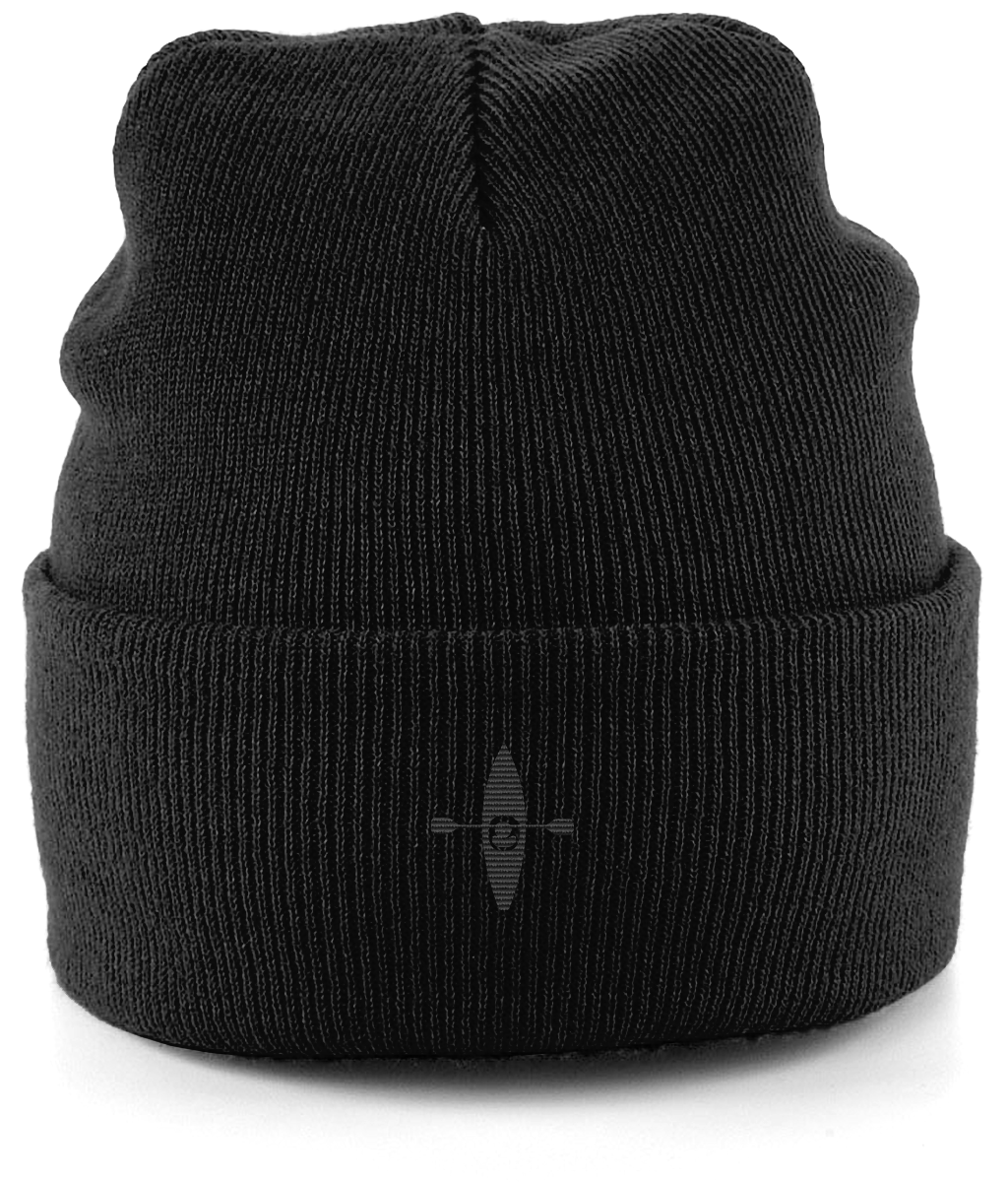 Cuffed Beanie Embroidered Black Logo