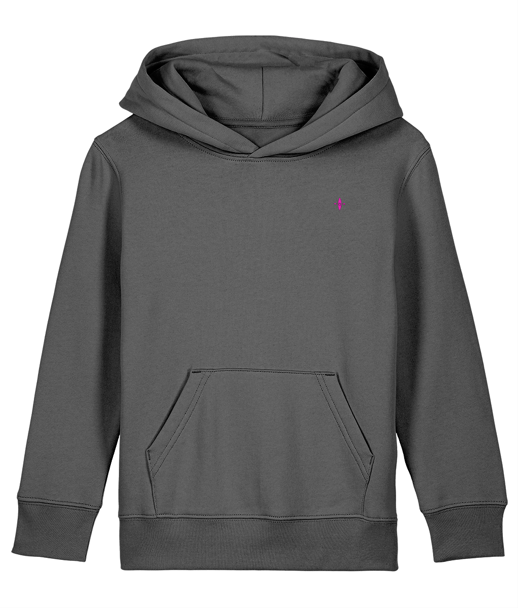 Kids Printed Back Sunseasand Pink Neon Logo Hoodie