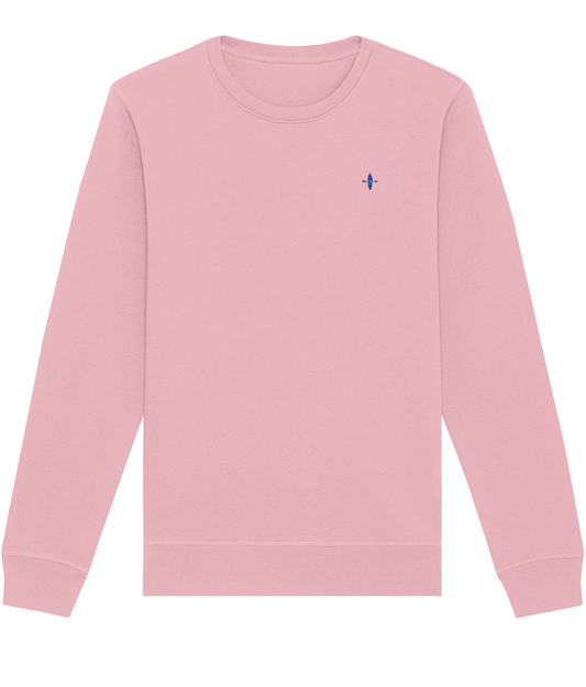 Sunseasand Embroidered Blue Logo Plain Sweatshirt