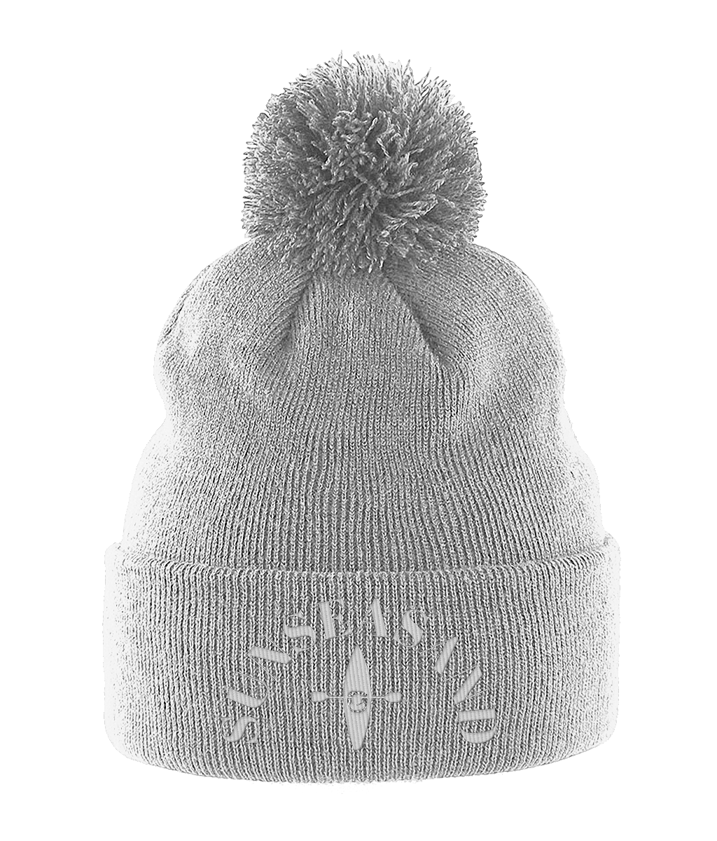 Sunseasand Pom Pom White Logo Beanie