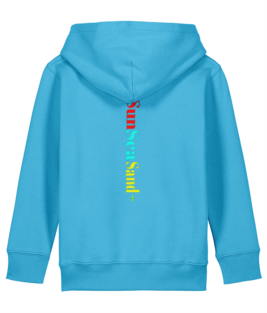 Kids Printed Back Sunseasand Pink Neon Logo Hoodie