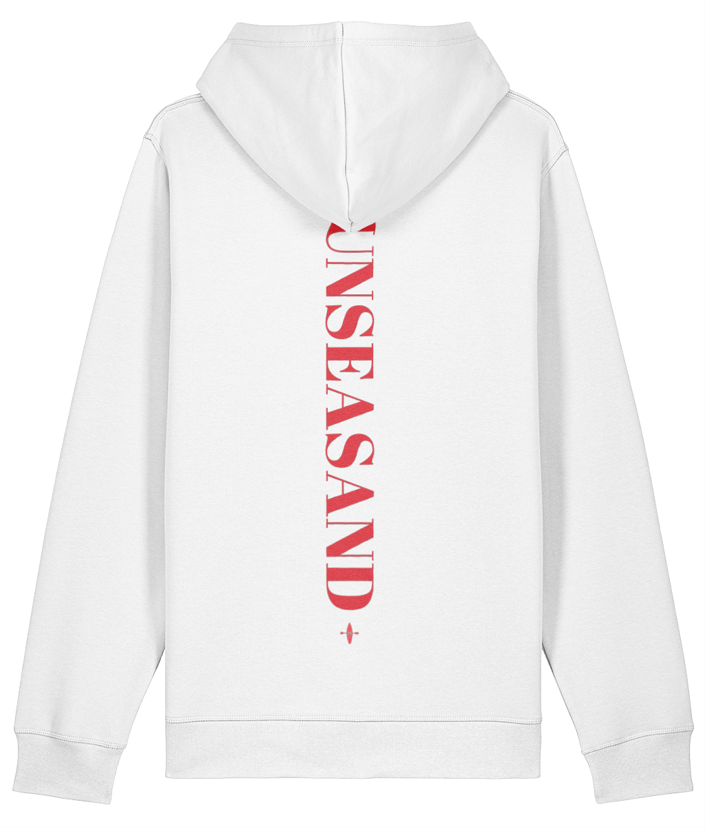 Sunseasand Embroidered Red Logo Printed Back Hoodie