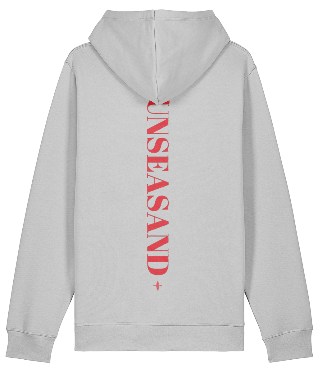 Sunseasand Embroidered Red Logo Printed Back Hoodie