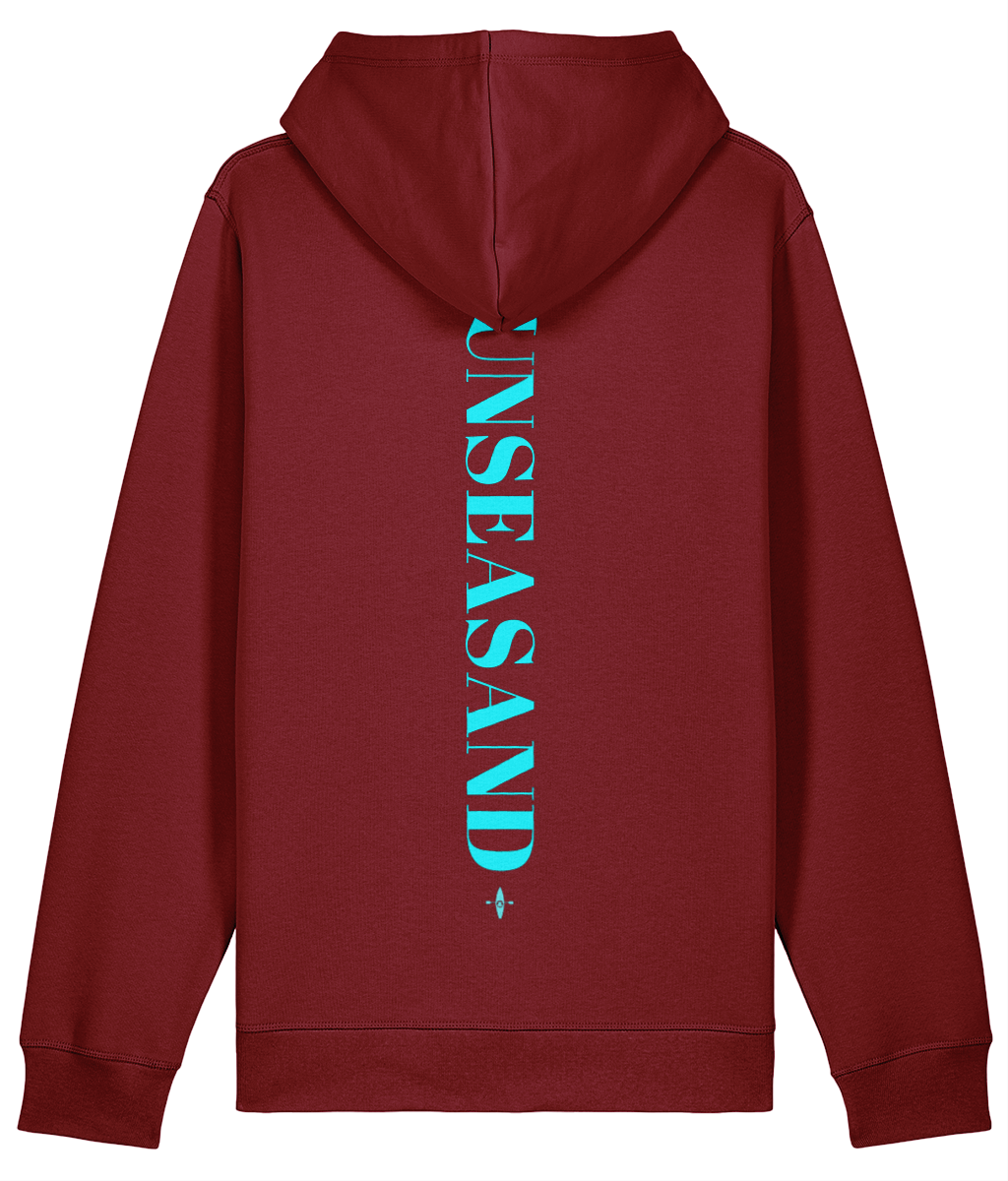 Sunseasand Embroidered Blue Logo Printed Back Hoodie