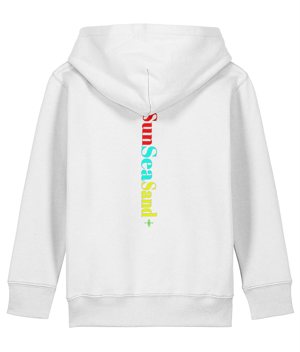 Kids Printed Back Sunseasand Pink Neon Logo Hoodie