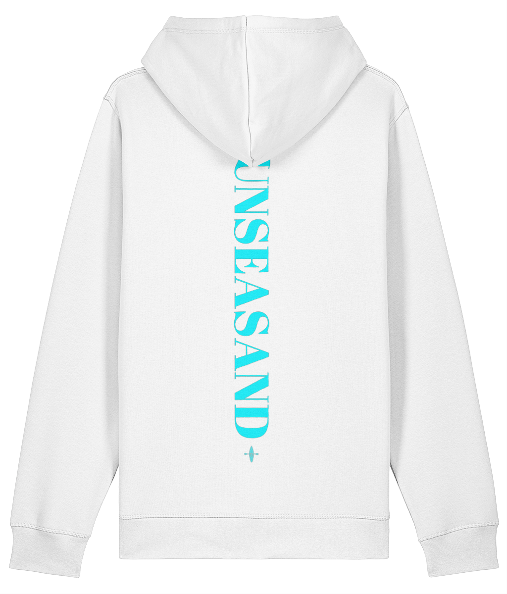 Sunseasand Embroidered Blue Logo Printed Back Hoodie