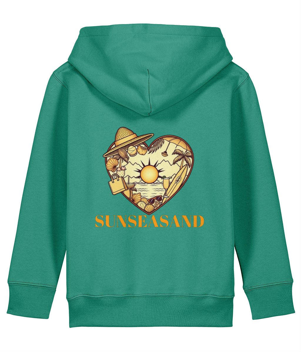 Kids Printed Heart Sunseasand Hoodie