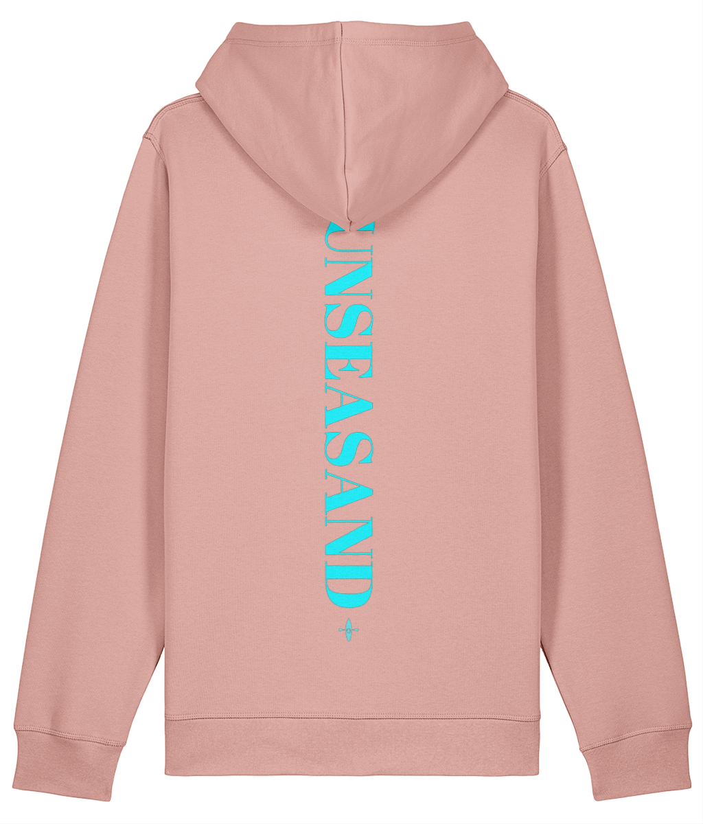 Sunseasand Embroidered Blue Logo Printed Back Hoodie