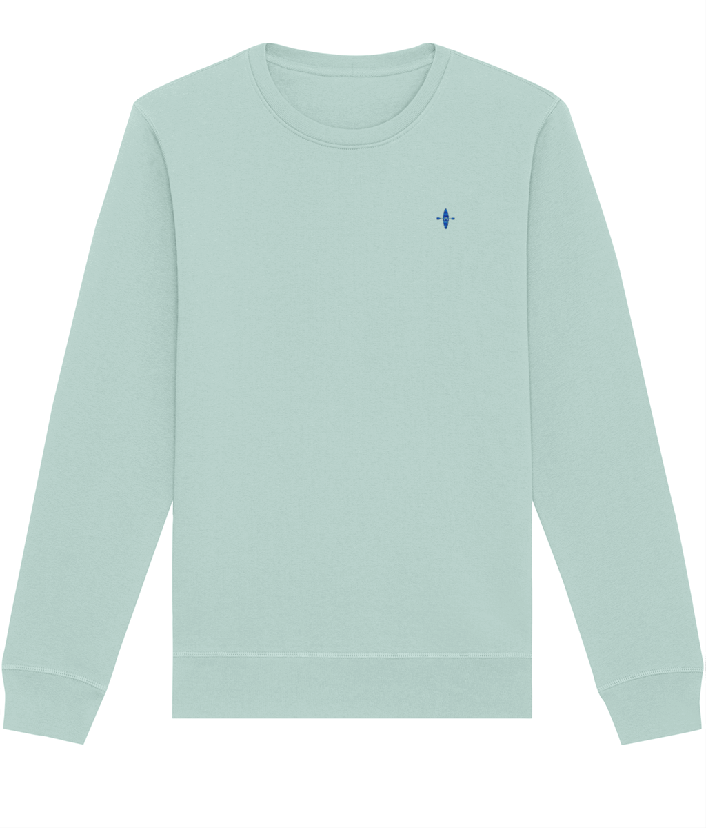 Sunseasand Embroidered Blue Logo Plain Sweatshirt