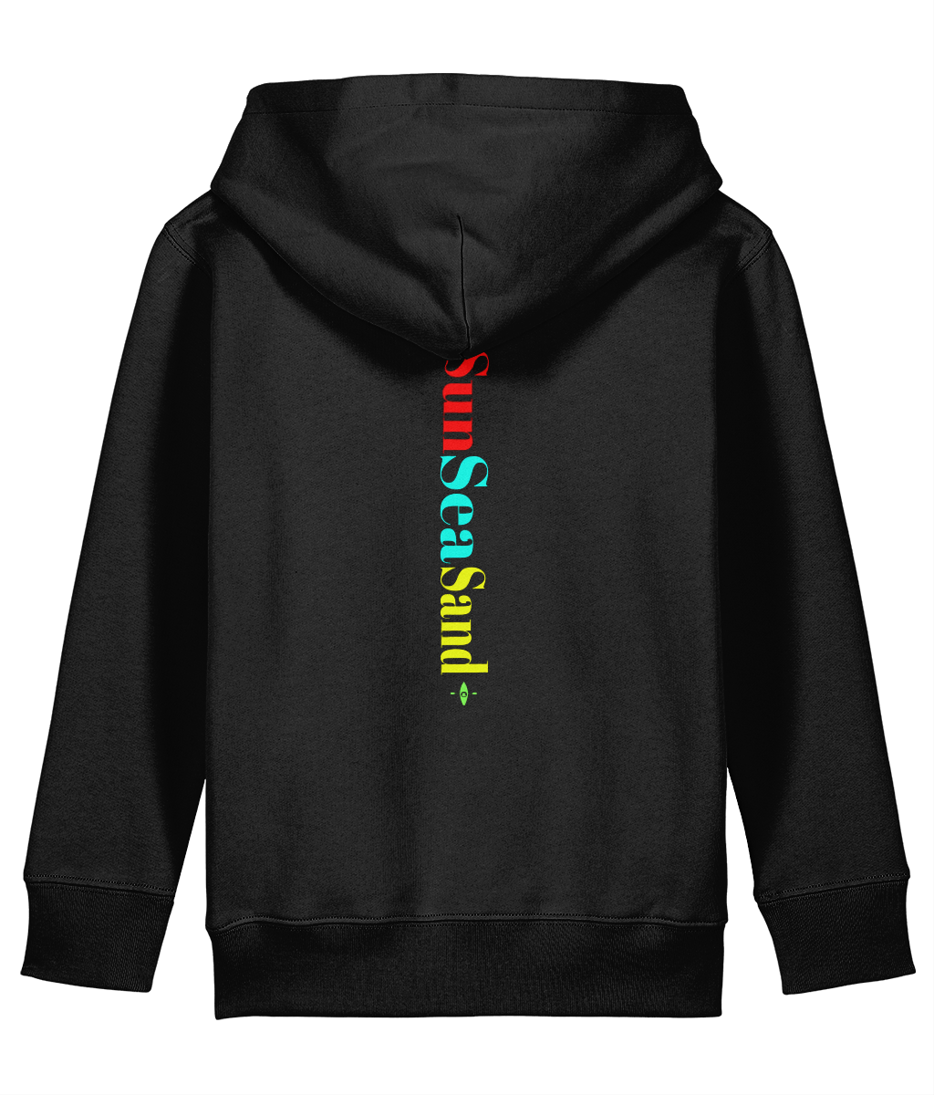 Kids Printed Back Sunseasand Pink Neon Logo Hoodie