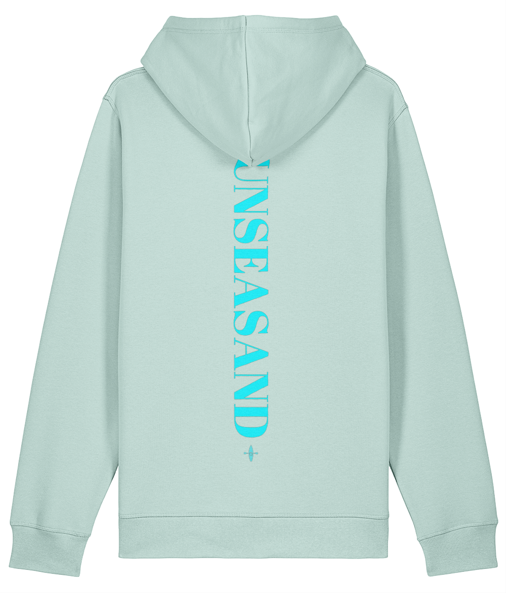 Sunseasand Embroidered Blue Logo Printed Back Hoodie