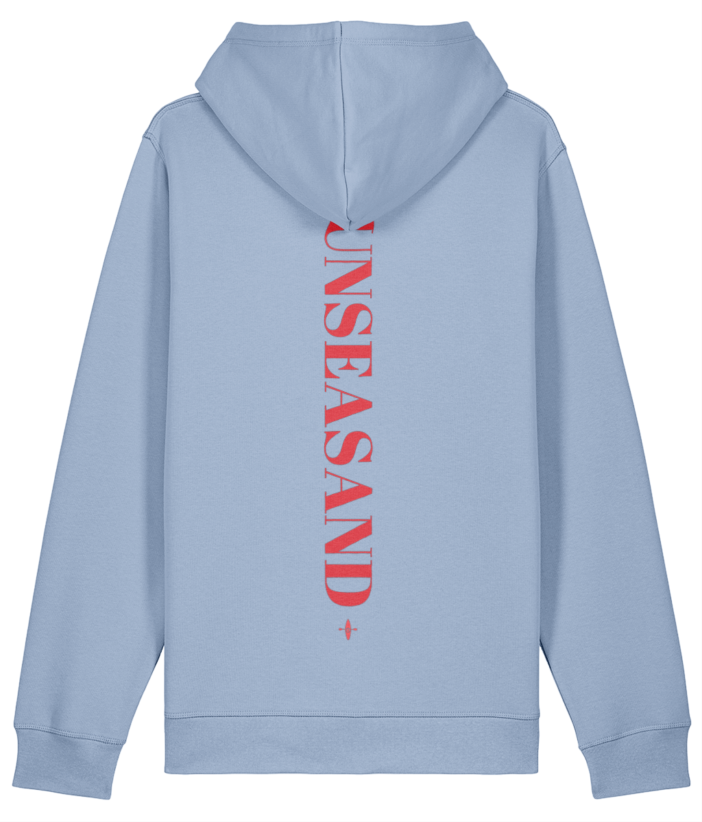 Sunseasand Embroidered Red Logo Printed Back Hoodie