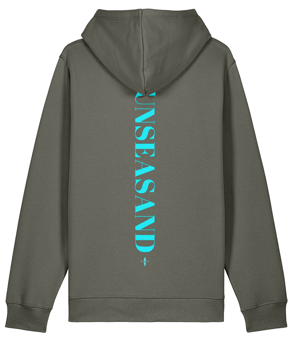 Sunseasand Embroidered Blue Logo Printed Back Hoodie