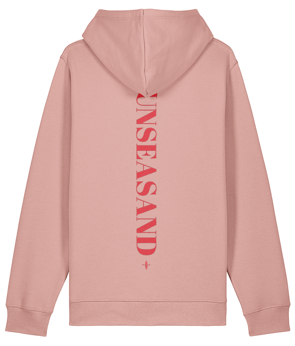 Sunseasand Embroidered Red Logo Printed Back Hoodie