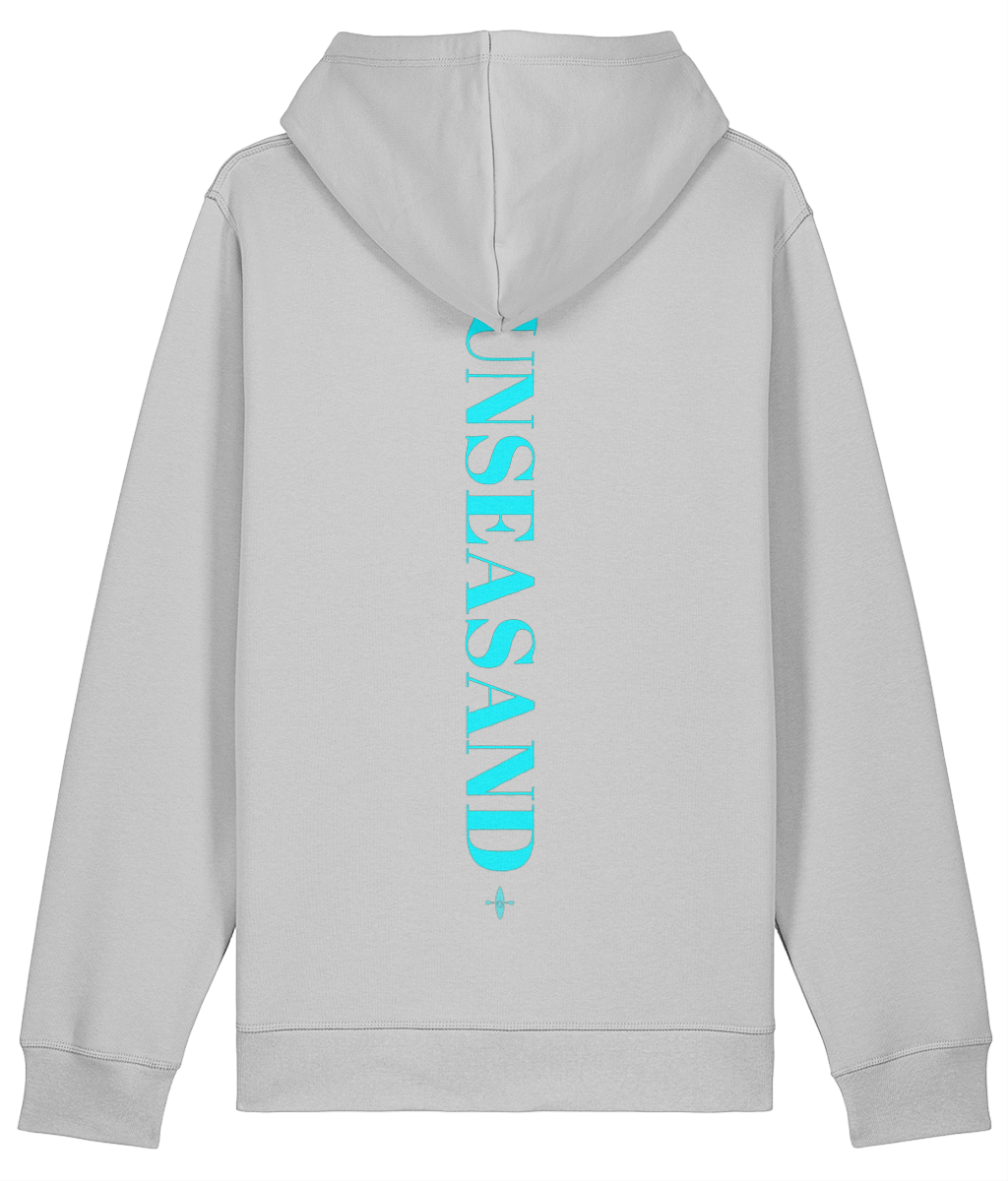 Sunseasand Embroidered Blue Logo Printed Back Hoodie