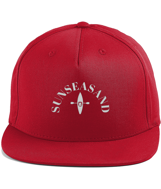 Flat Brim Sunseasand Logo Baseball Cap