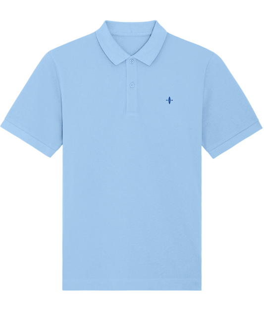 Sunseasand Embroidered Blue Logo Plain Polo Shirt