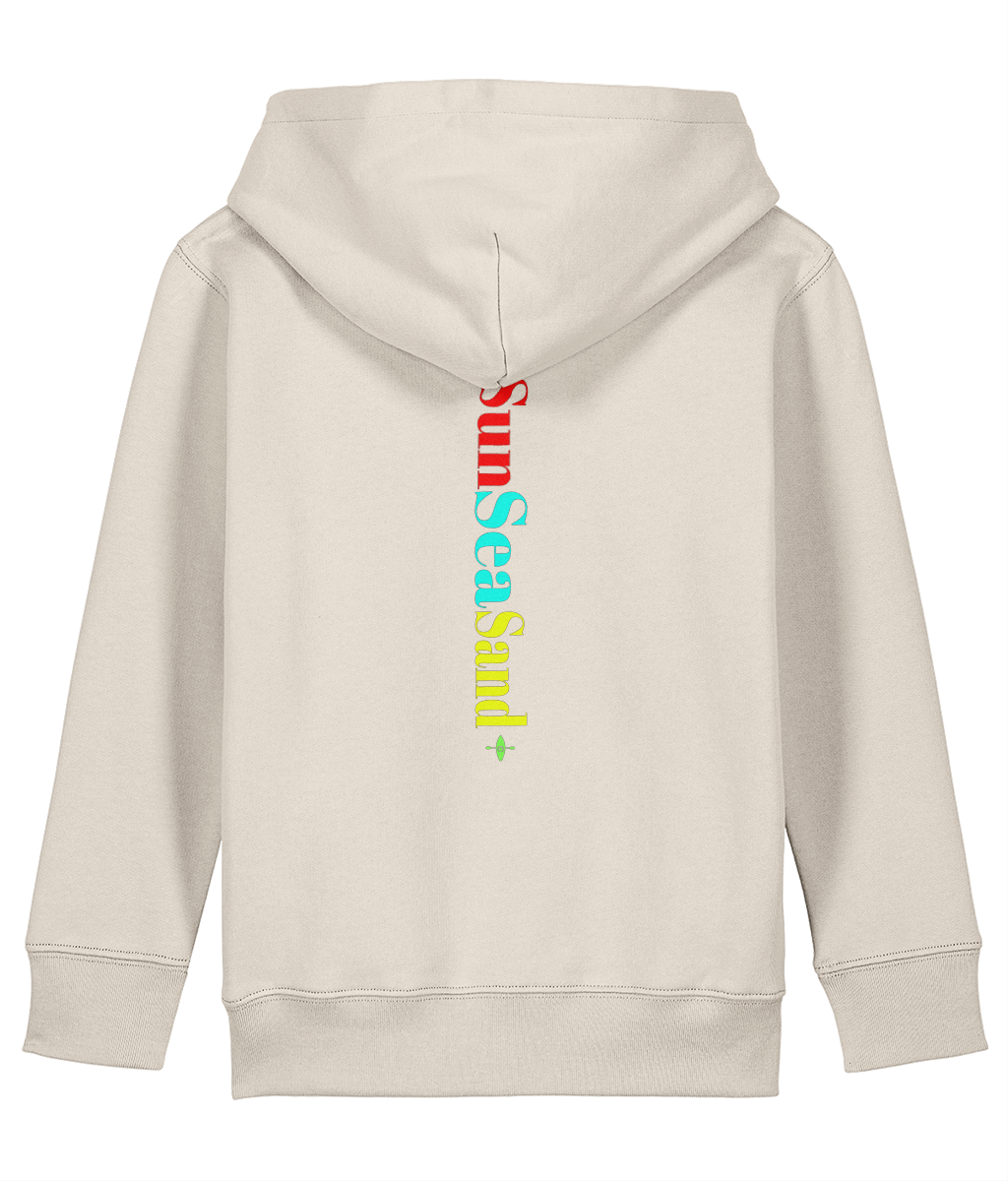 Kids Printed Back Sunseasand Green Neon Logo Hoodie