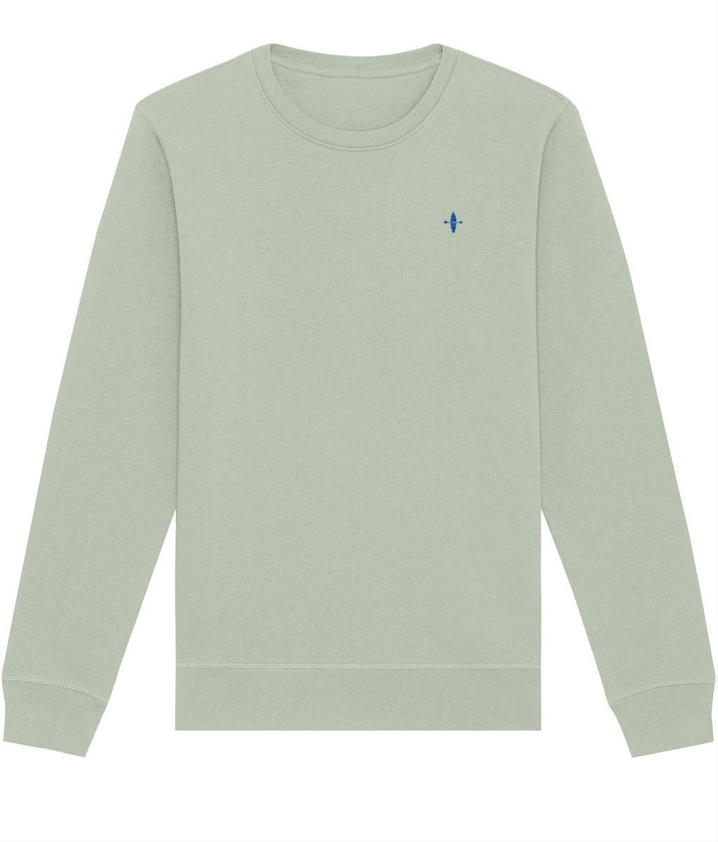 Sunseasand Embroidered Blue Logo Plain Sweatshirt