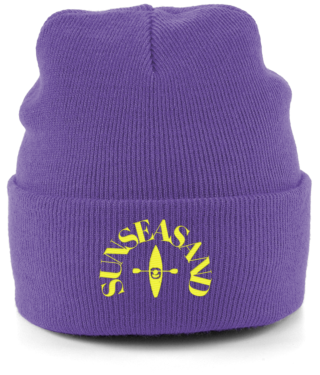 Cuffed Beanie Sunseasand Neon Yellow Logo