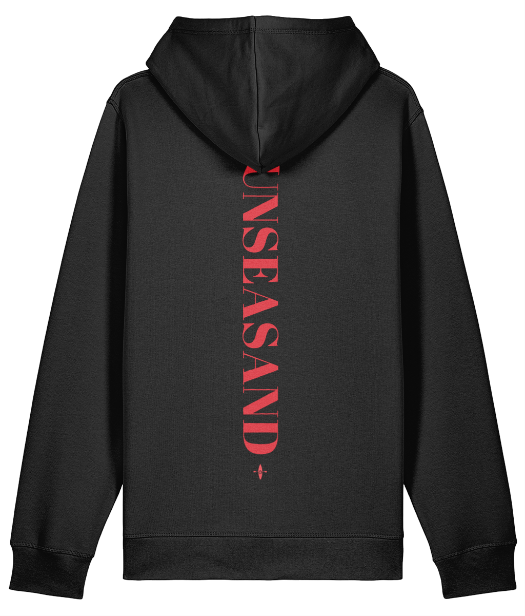 Sunseasand Embroidered Red Logo Printed Back Hoodie