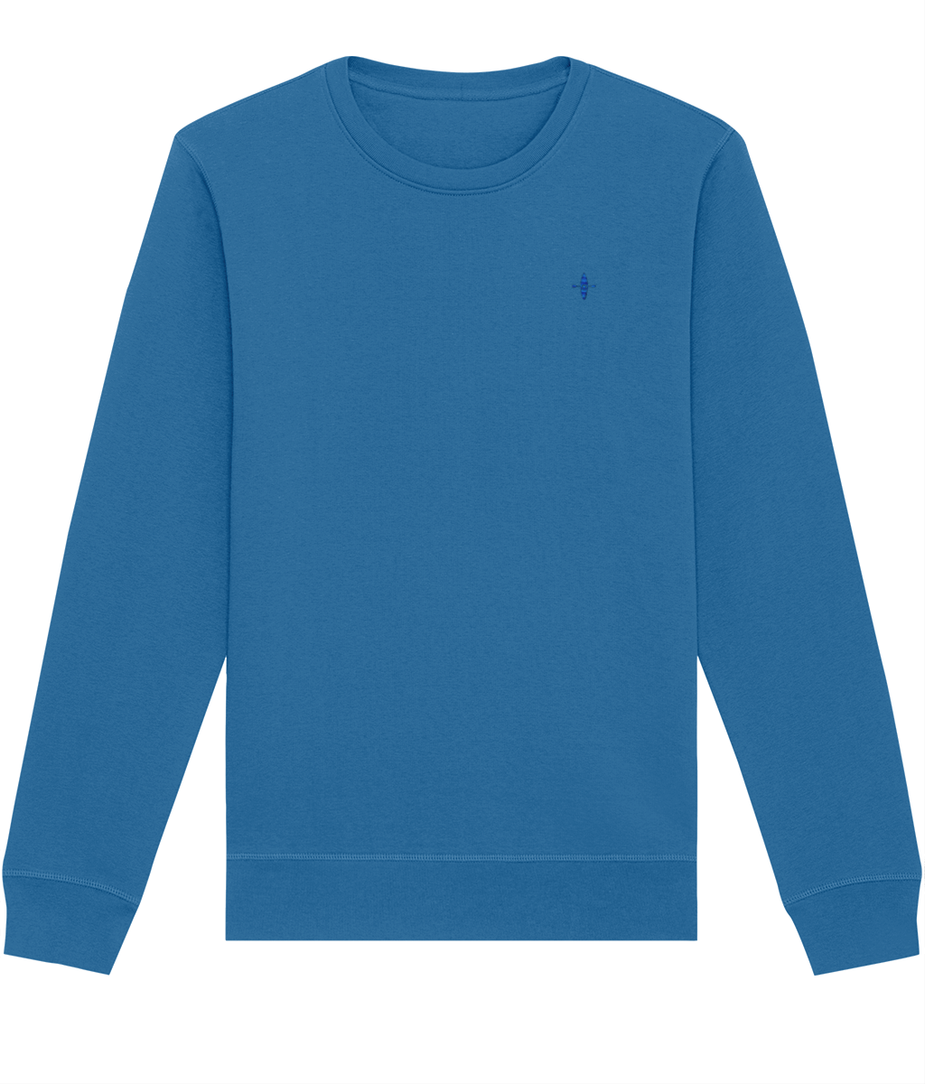 Sunseasand Embroidered Blue Logo Plain Sweatshirt