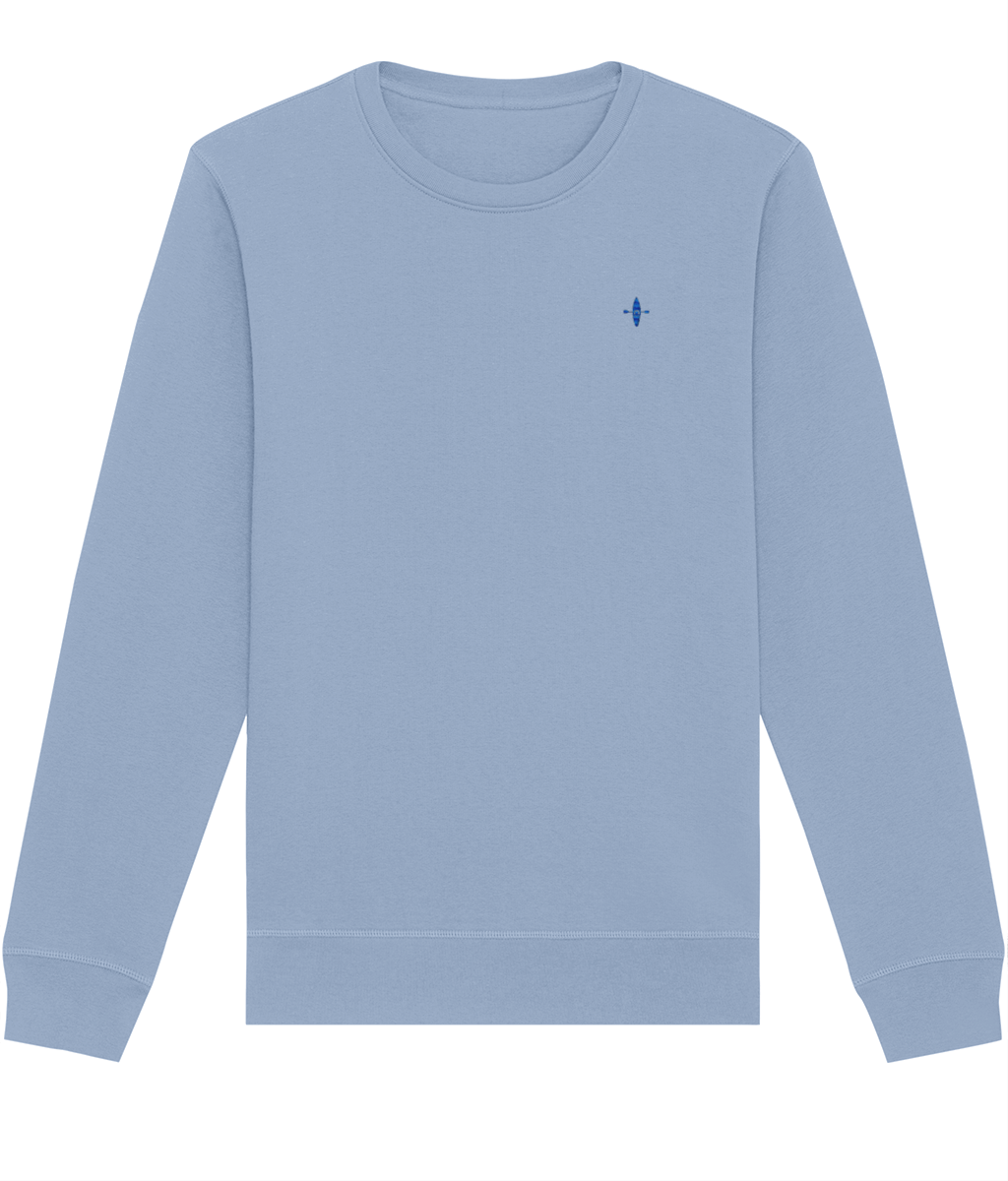 Sunseasand Embroidered Blue Logo Plain Sweatshirt