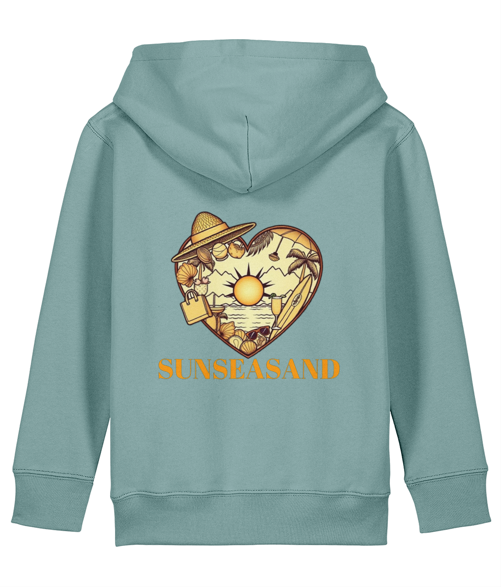 Kids Printed Heart Sunseasand Hoodie