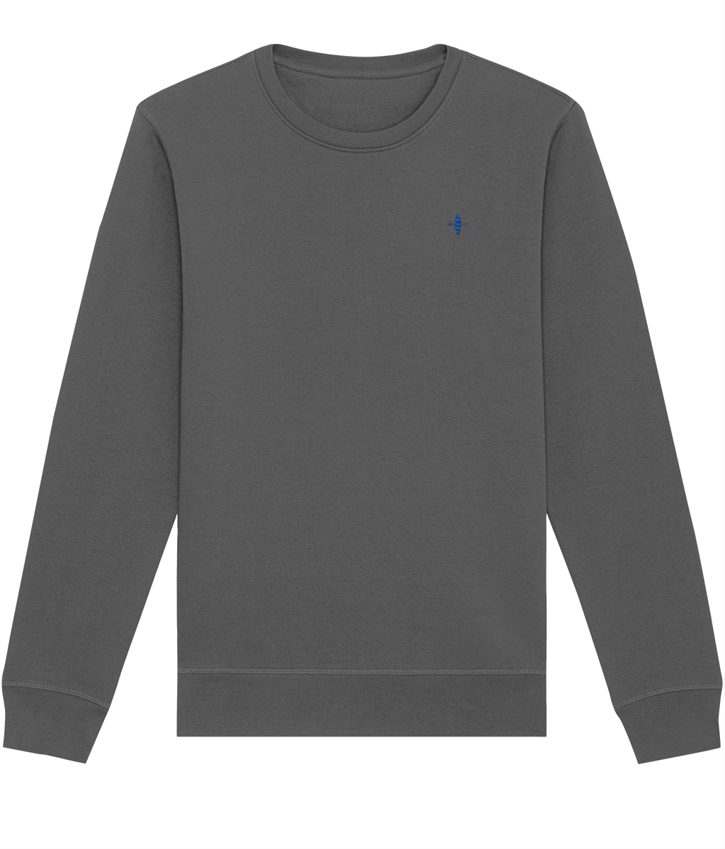 Sunseasand Embroidered Blue Logo Plain Sweatshirt