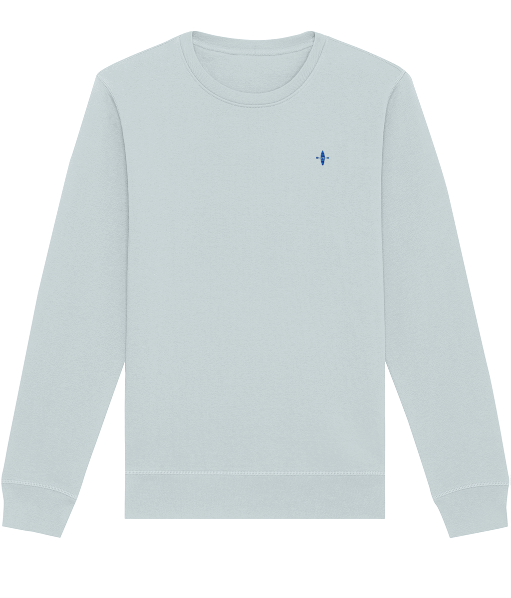 Sunseasand Embroidered Blue Logo Plain Sweatshirt