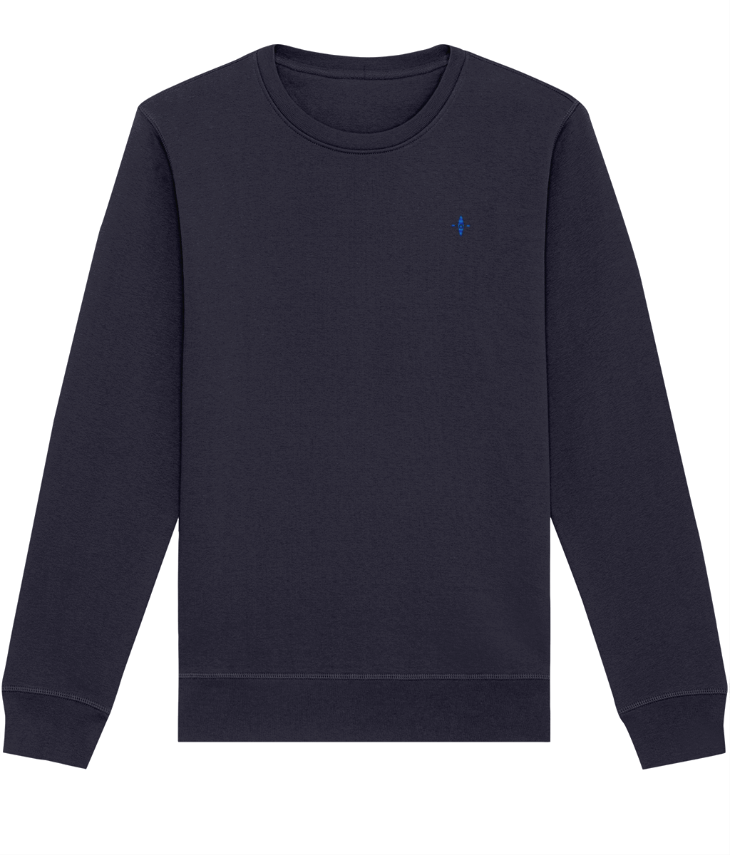 Sunseasand Embroidered Blue Logo Plain Sweatshirt