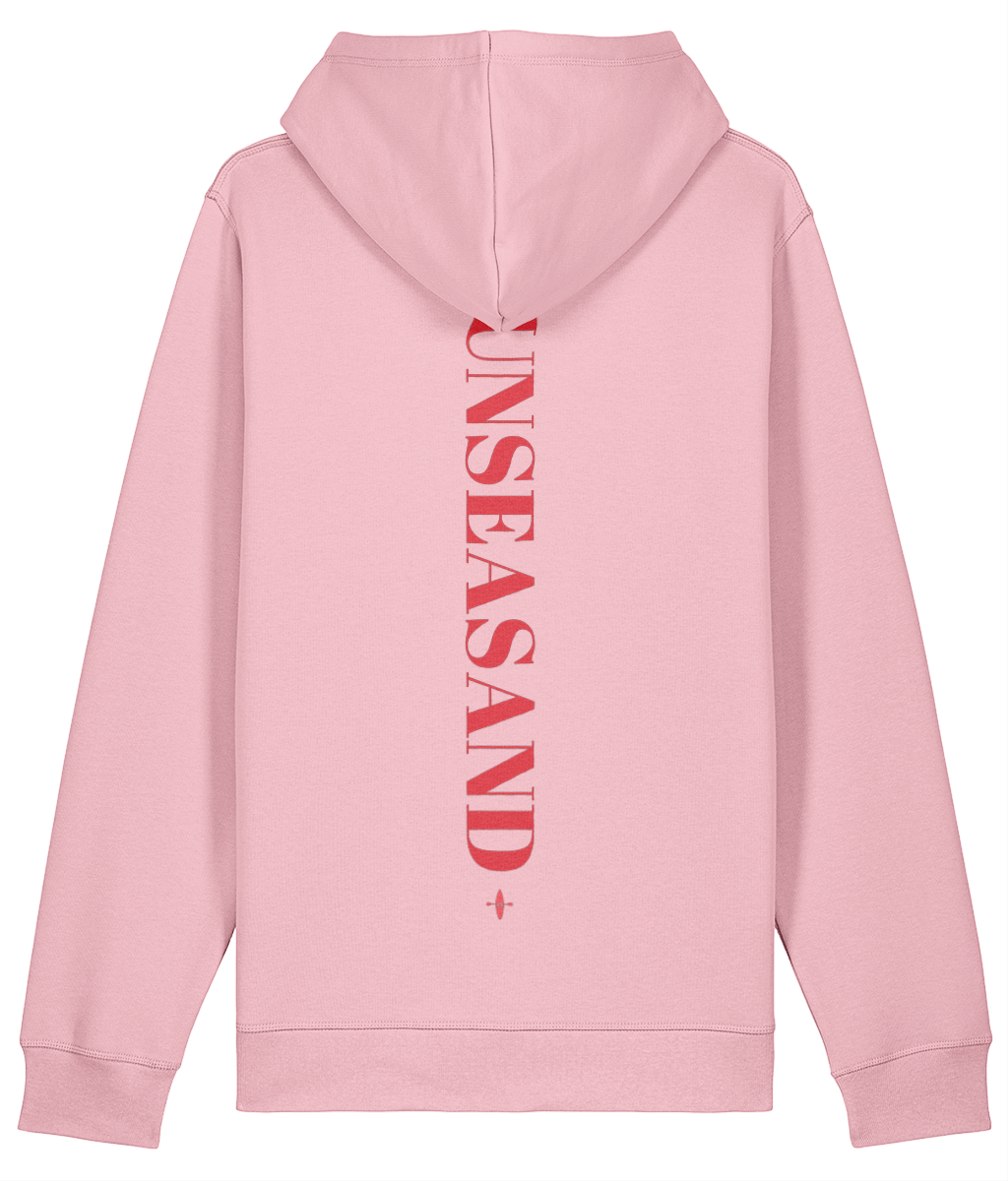 Sunseasand Embroidered Red Logo Printed Back Hoodie