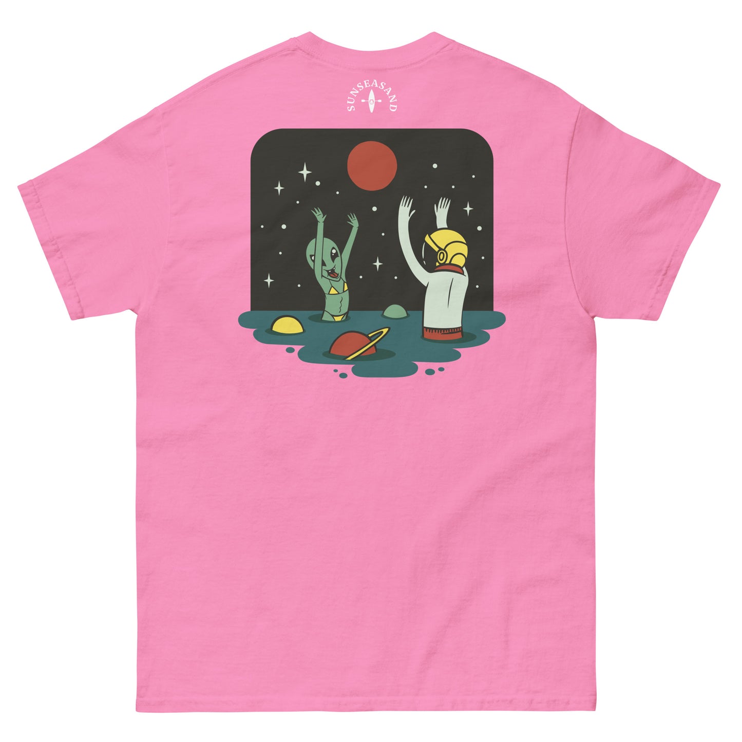 Mens Alien Beach Printed Classic Tee