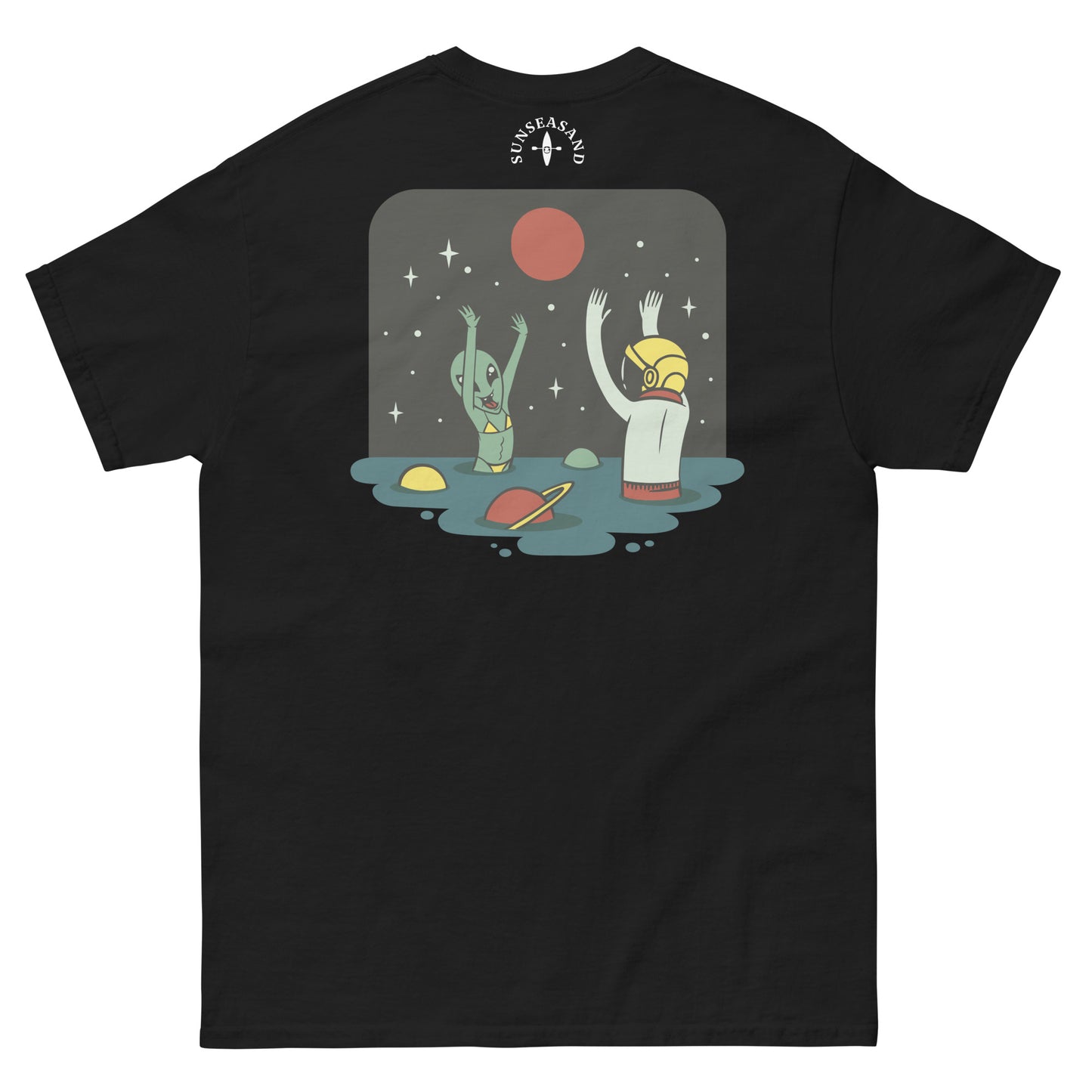 Mens Alien Beach Printed Classic Tee