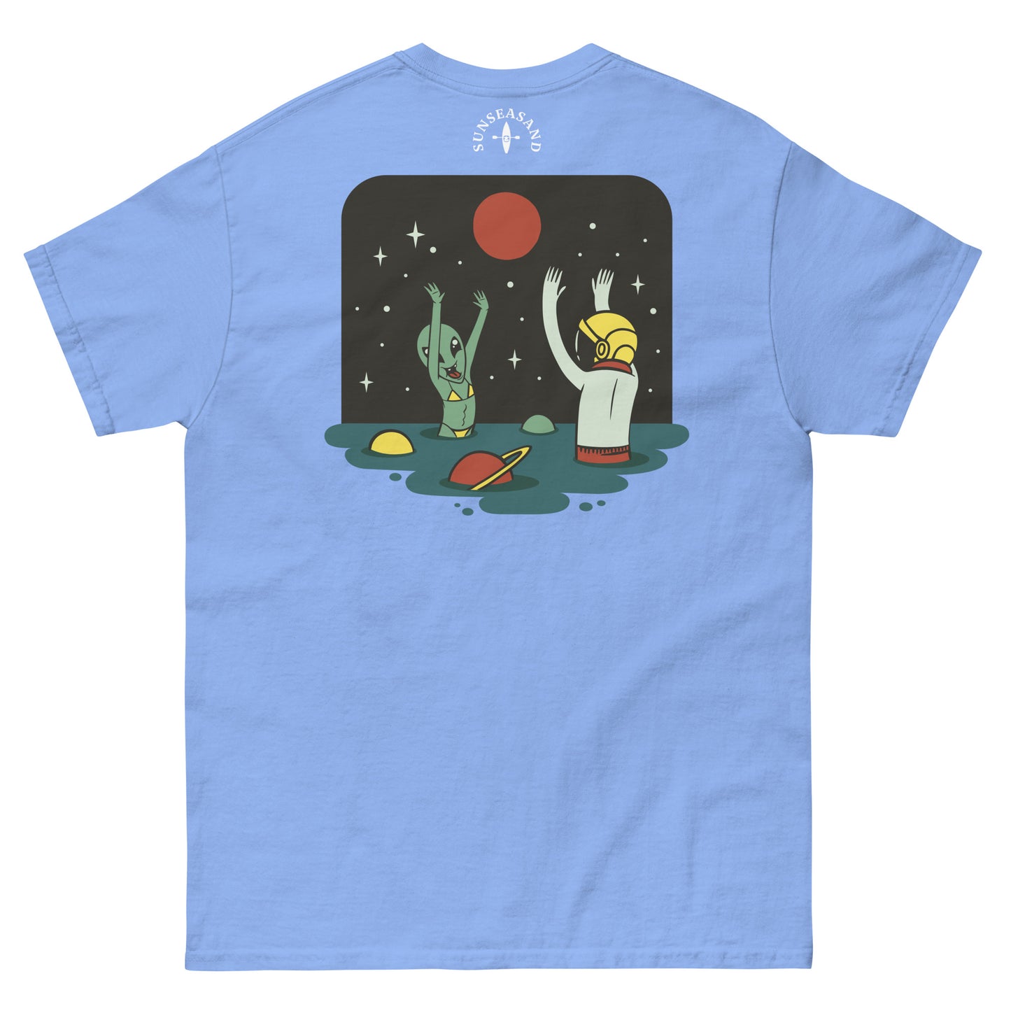 Mens Alien Beach Printed Classic Tee