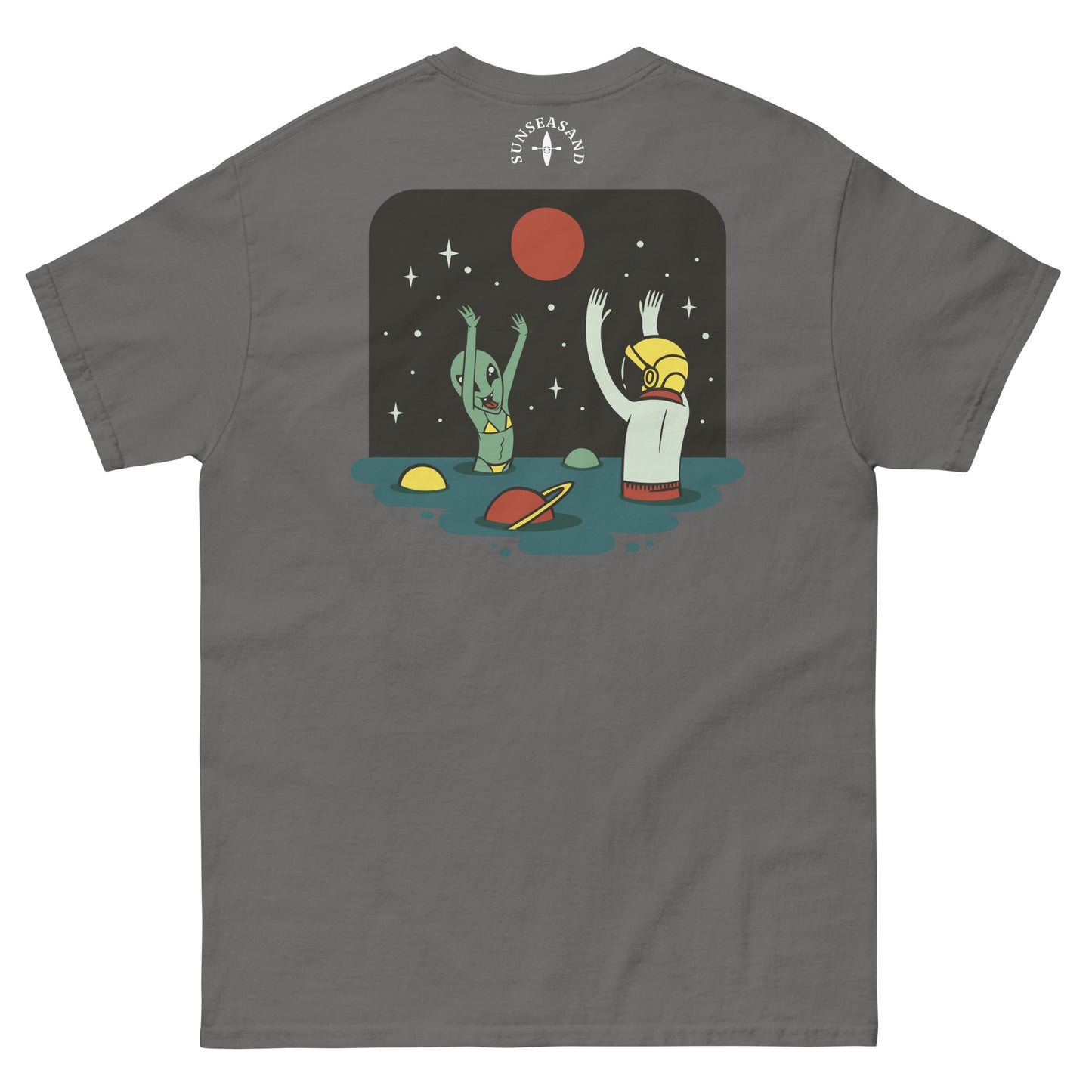 Mens Alien Beach Printed Classic Tee