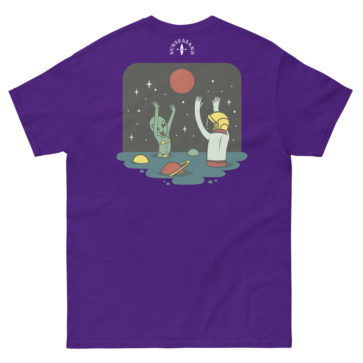 Mens Alien Beach Printed Classic Tee