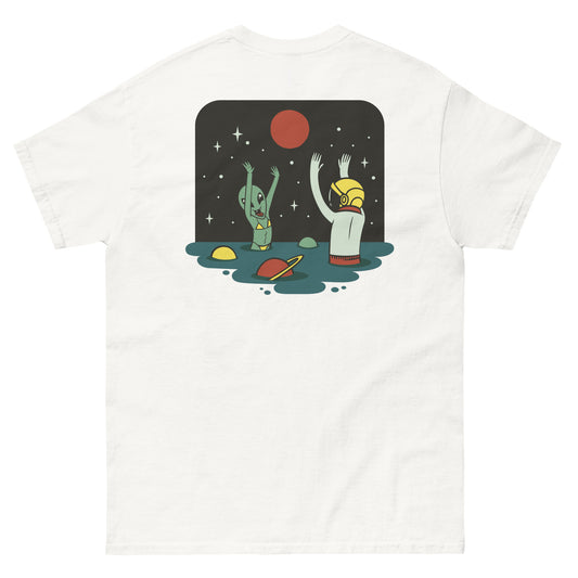 Mens Alien Beach Printed Classic Tee